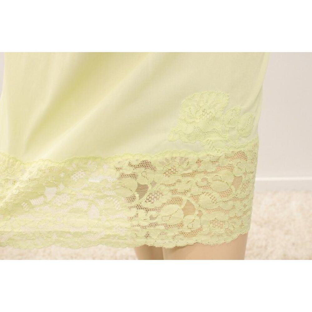 Vintage Gossard Artemis Full Slip size 34 Pretty Lace Trim Chartreuse Green nylo - Picture 6 of 11